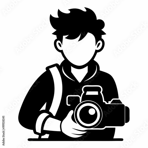 Photographer Black Vector silhouette