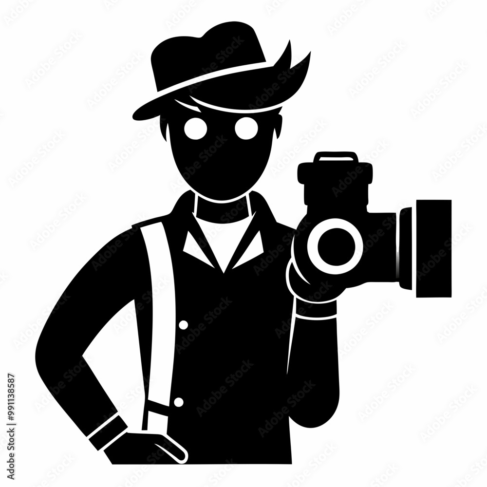 Photographer Black Vector silhouette Photographer Black Vector silhouette