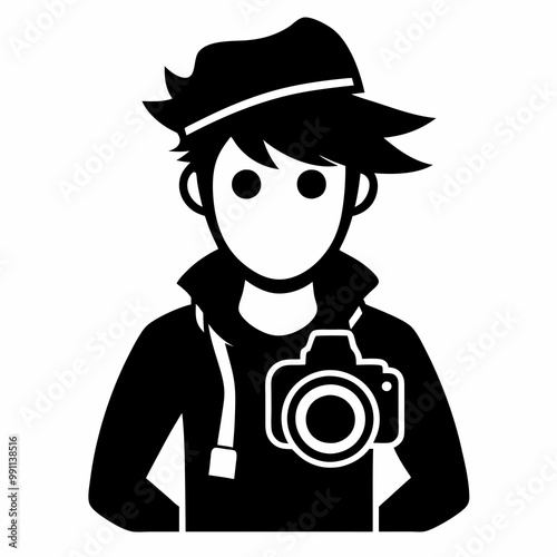 Photographer Black Vector silhouette