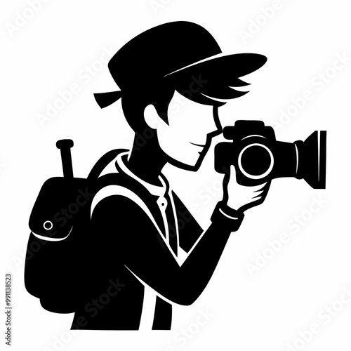 Photographer Black Vector silhouette