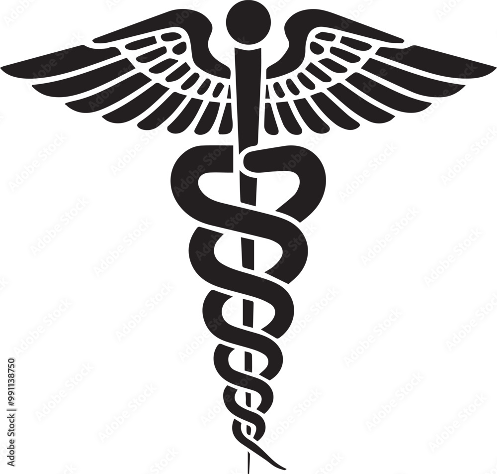 caduceus medical symbol on white background caduceus medical symbol on white background