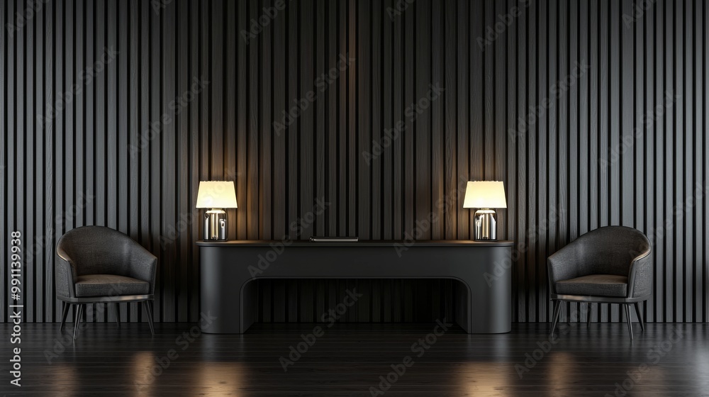 Modern interior of Boss office / 3D render Modern interior of Boss office / 3D render