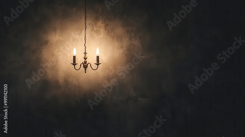 Opulent chandelier inside a mansion contrasted with a single dim lightbulb in a rundown home, rich vs poor, living conditions photo