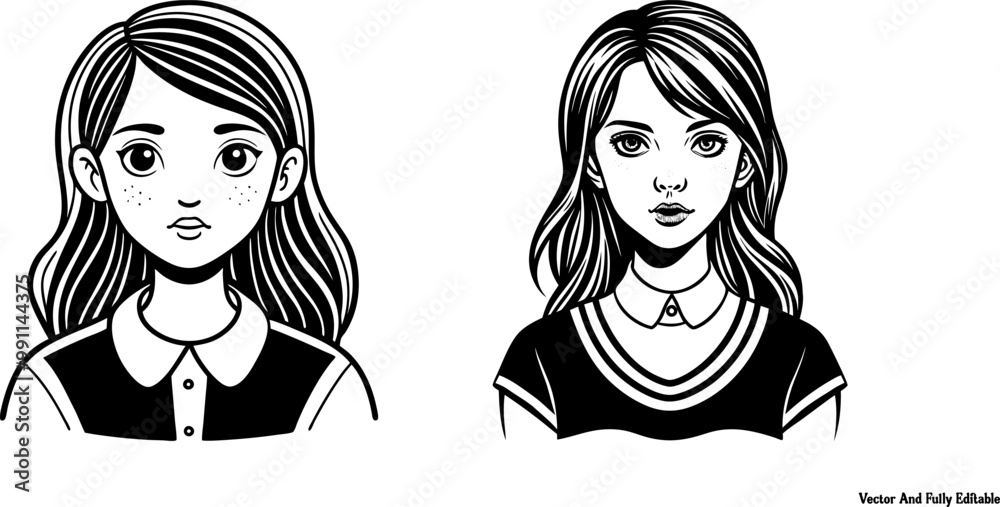 Woman Vector Line Art, Clip Art & Silhouette Designs Woman Vector Line Art, Clip Art & Silhouette Designs