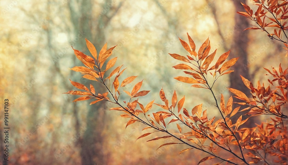 Autumn branch with yellow orange leaves backdrop. Blurry bokeh background. Autumn walk in forest. Thanksgiving, Harvest day. Beautiful fall leaf. Design for banner, poster, greeting card, copy space. Autumn branch with yellow orange leaves backdrop. Blurry bokeh background. Autumn walk in forest. Thanksgiving, Harvest day. Beautiful fall leaf. Design for banner, poster, greeting card, copy space.