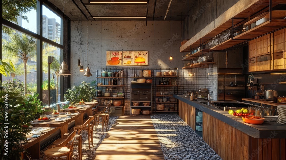 Birds-eye view, high-tech culinary space, VR cooking adventures, colorful dishes, innovative kitchen gadgets Birds-eye view, high-tech culinary space, VR cooking adventures, colorful dishes, innovative kitchen gadgets
