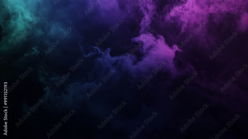 Abstract smoke swirls in vibrant blue and purple hues, creating a captivating and ethereal backdrop against a dark background