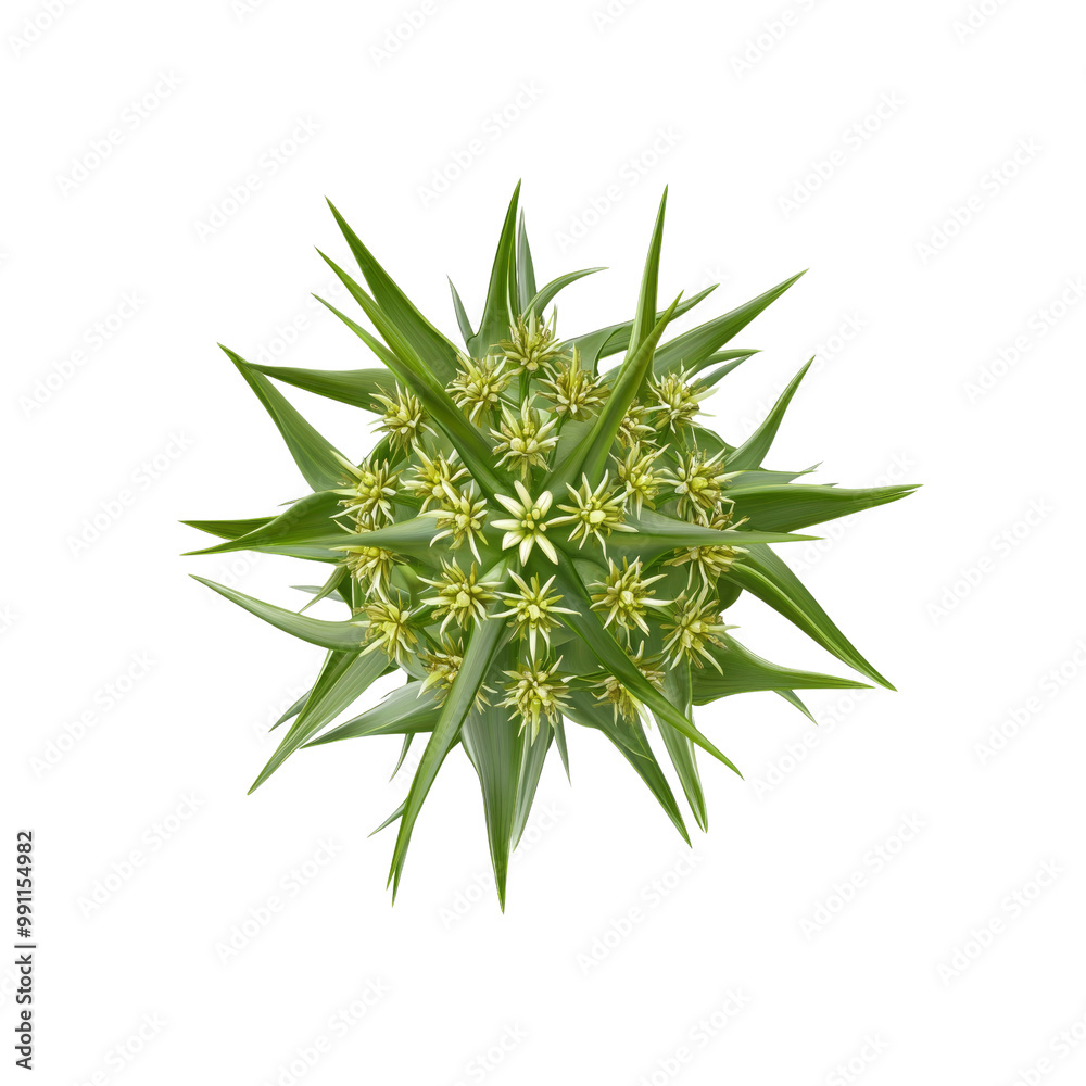 Fototapeta premium Abstract Green Flower with Spiky Leaves