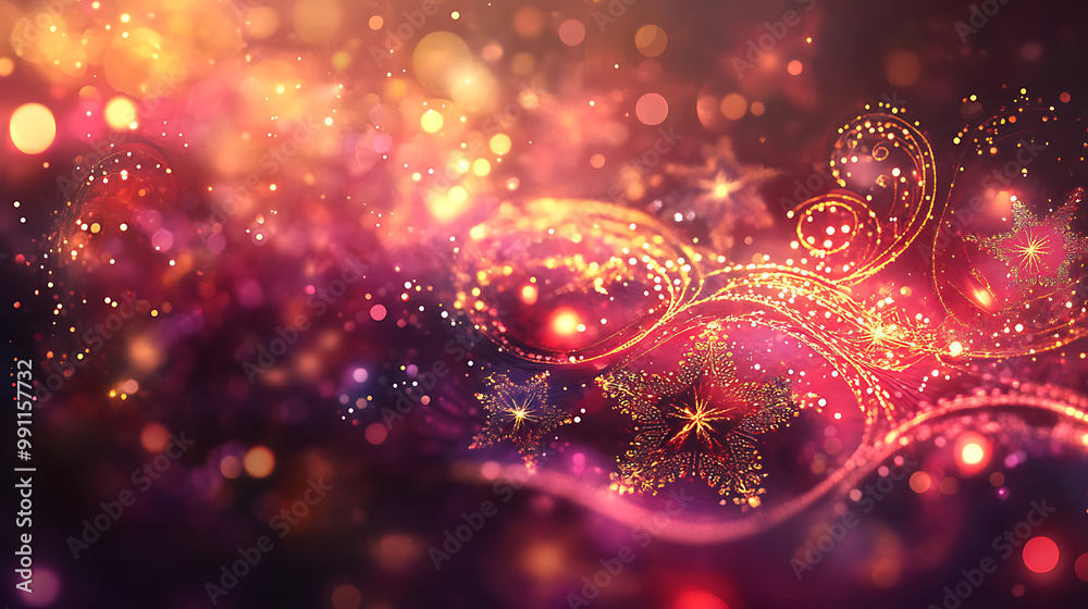 Luxurious Christmas background with rich red and gold tones, intricate patterns, and glowing lights Luxurious Christmas background with rich red and gold tones, intricate patterns, and glowing lights