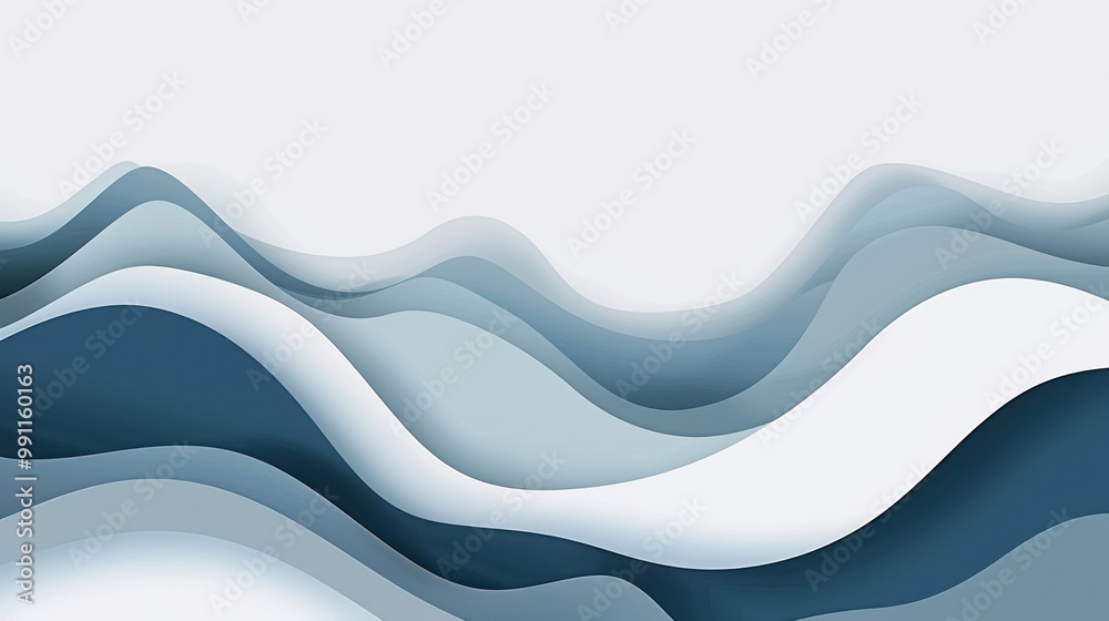 Obraz premium Abstract Blue Waves Design