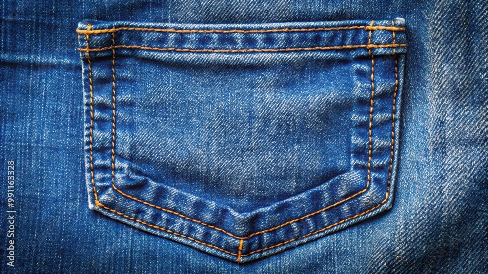 Blue jeans fabric background with pocket detail Blue jeans fabric background with pocket detail