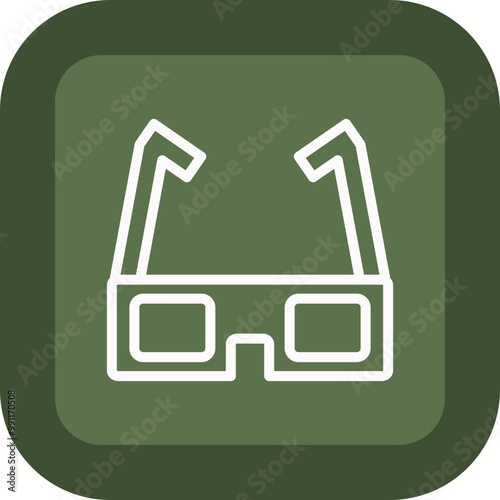 3d Glasses Vector Icon Design