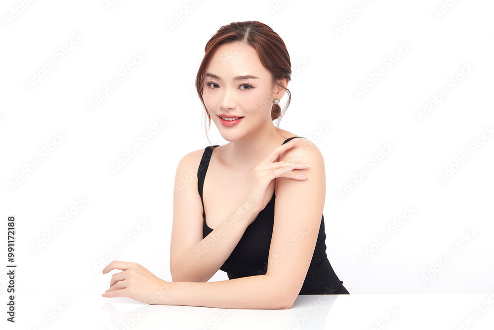 Beautiful young asian woman with clean fresh skin on white background, Face care, Facial treatment, Cosmetology, beauty and spa, Asian women portrait. Beautiful young asian woman with clean fresh skin on white background, Face care, Facial treatment, Cosmetology, beauty and spa, Asian women portrait.