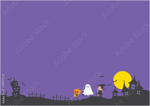 ハロウィンのコスプレをする子供のイメージ