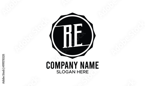 re logo, re monogram, vector re logo, monogram re, re with circle,  RE logo monogram initials letter concept 