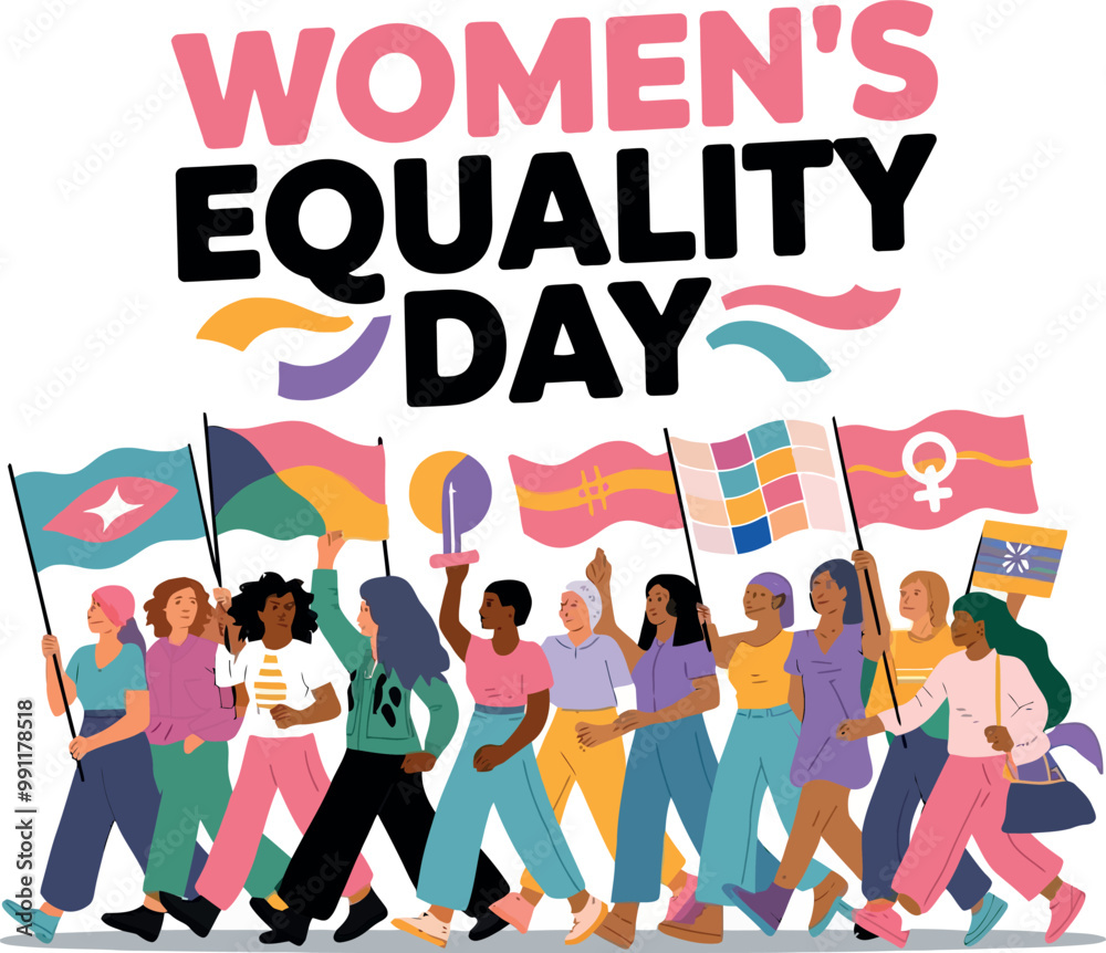 Obraz premium women's equality day illustration