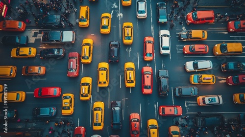 busy street filled with traffic, cars, and public transportation during rush hour, demonstrating the congestion and challenges of navigating urban roads photo