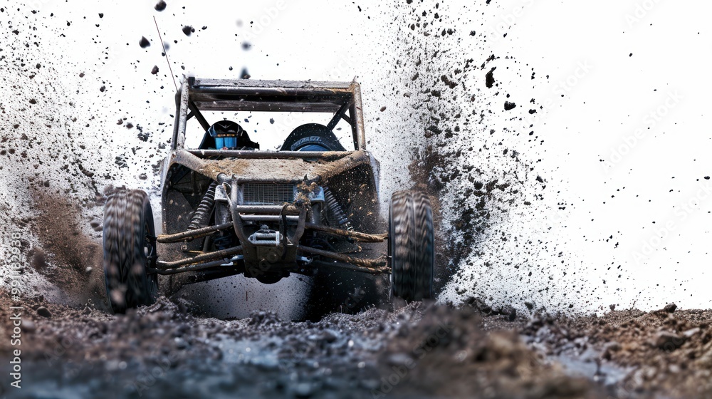 Obraz premium Off-Road Buggy Splashes Through Mud