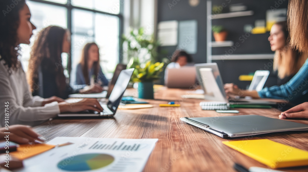 A public relations team hosting a digital media event, using a video conferencing platform to connect with influencers A public relations team hosting a digital media event, using a video conferencing platform to connect with influencers