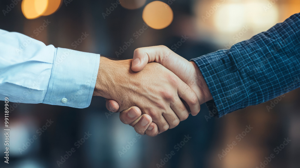 Two business partners shaking hands after successfully negotiating a mutually beneficial Two business partners shaking hands after successfully negotiating a mutually beneficial