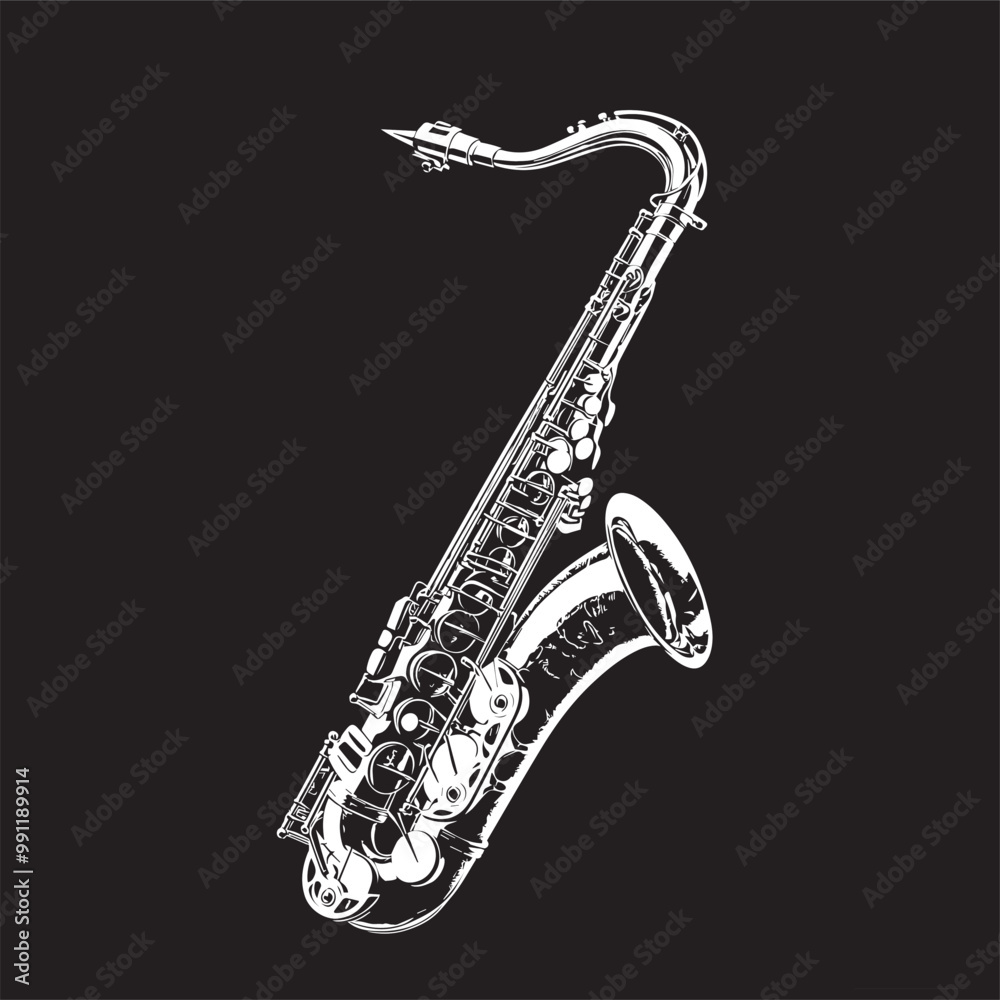 saxophone isolated on black vector