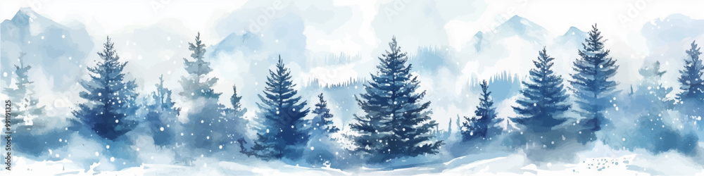 Obraz premium Winter landscape with snow covered house in the forest.