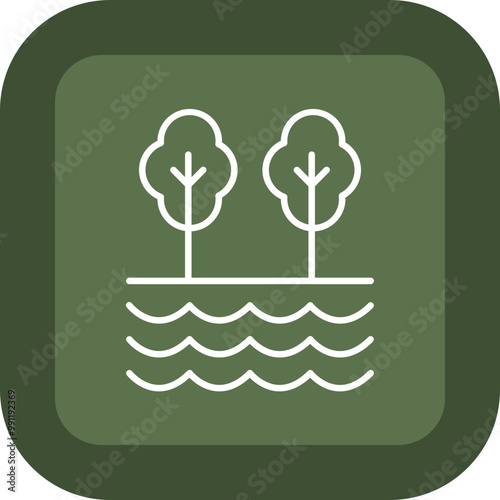 Creek Vector Icon Design