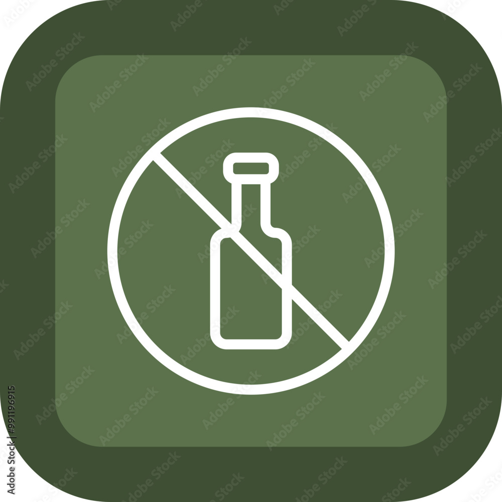No Alcohol Vector Icon Design No Alcohol Vector Icon Design