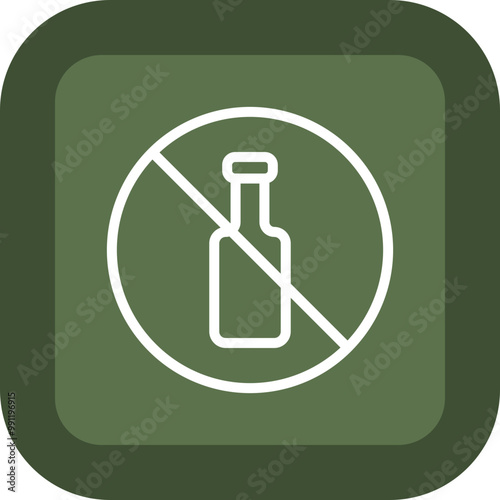 No Alcohol Vector Icon Design