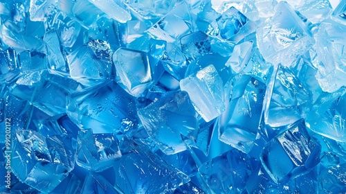 Geometric blue ice texture background