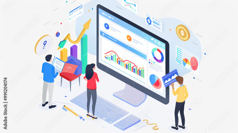 A digital marketing team discussing SEO strategies for their e-commerce store, analyzing keyword performance and backlink opportunities. A digital marketing team discussing SEO strategies for their e-commerce store, analyzing keyword performance and backlink opportunities.
