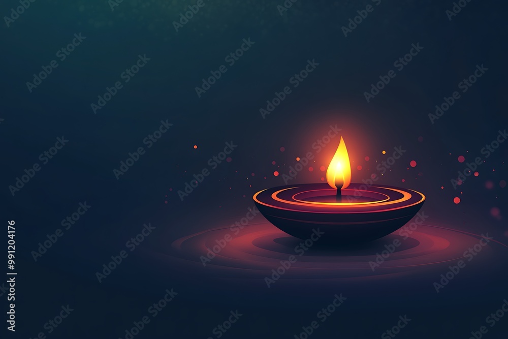 Minimalist Diwali background with a simple Diya and a soft glow on a dark background Minimalist Diwali background with a simple Diya and a soft glow on a dark background