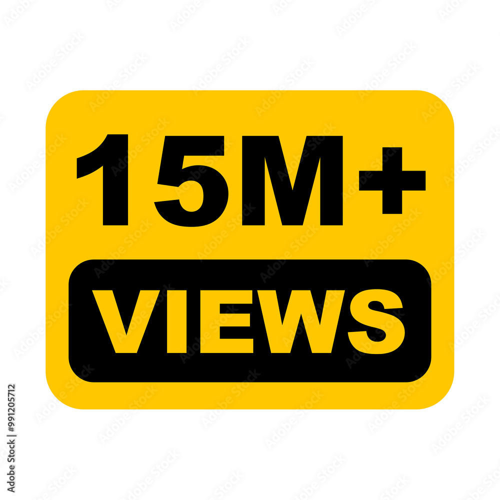 15M views, 15 million views on transparent background 15M views, 15 million views on transparent background