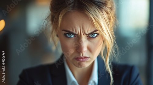 female business executive showing dissatisfaction and frustration with team performance and management issues, dealing with incompetent workers, workplace stress, and leadership challenges