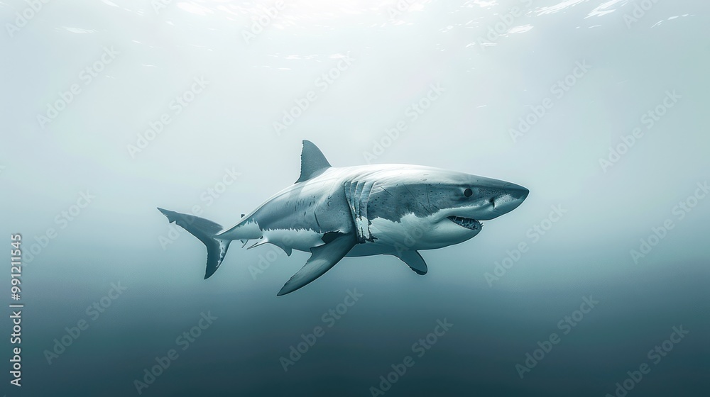 Obraz premium Great White Shark Underwater