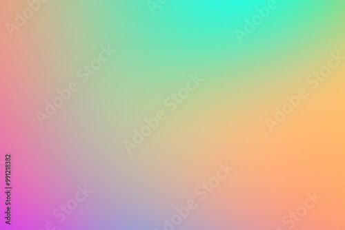 Abstract colorful gradient background with shades of pink, green, and orange.