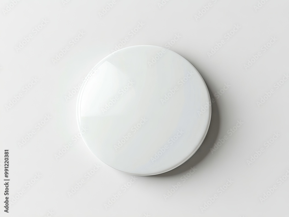 A round mirror on a white wall with a white background A round mirror on a white wall with a white background