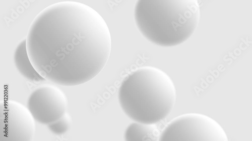 Balls Looping Animation, Group of white Balls, flying circle ball, Grey Balls floating motion, white Spheres Abstract animation, Ball Green screen