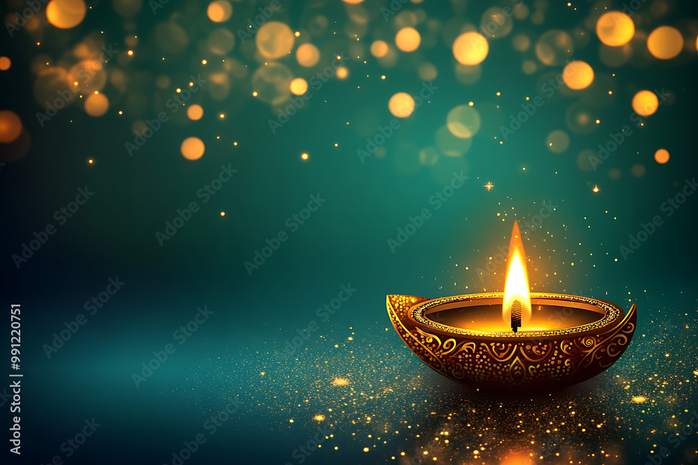 Luxurious Diwali Background with Golden Sparkles Luxurious Diwali Background with Golden Sparkles