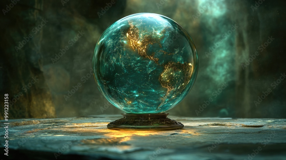 Mystical Crystal Ball Showcasing the Enigmatic Wonders and Beauty of the Earth Mystical Crystal Ball Showcasing the Enigmatic Wonders and Beauty of the Earth