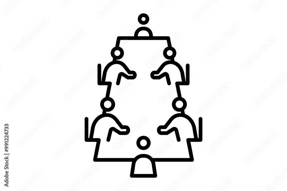 Meeting icon. Related to interaction. suitable for web site, app, user interfaces. Line icon style Meeting icon. Related to interaction. suitable for web site, app, user interfaces. Line icon style