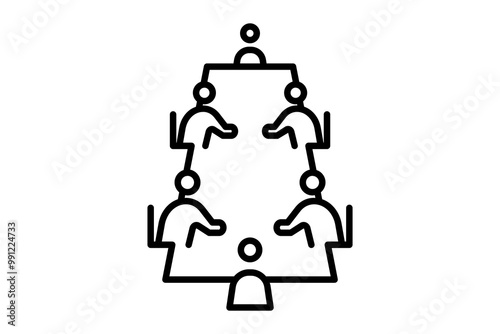 Meeting icon. Related to interaction. suitable for web site, app, user interfaces. Line icon style