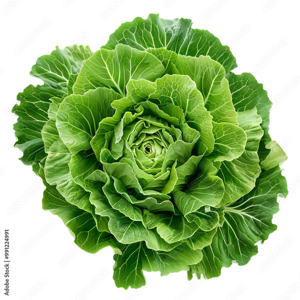 Fresh green cabbage forming a beautiful symmetrical pattern, isolated on a white background Fresh green cabbage forming a beautiful symmetrical pattern, isolated on a white background