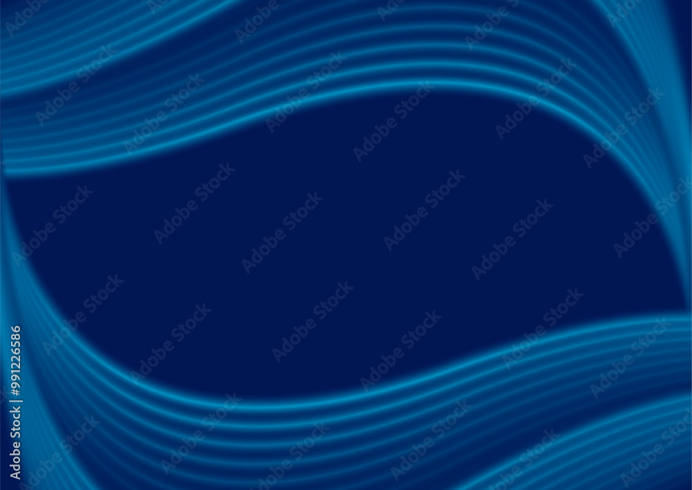 Fototapeta premium Blue smooth wavy lines abstract modern background. Vector digital elegant art design