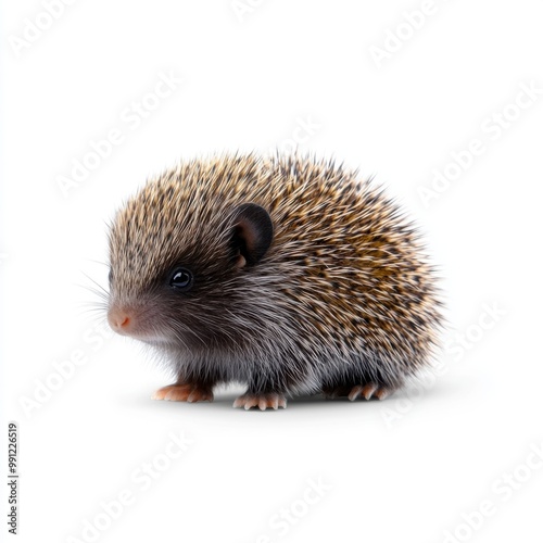 Koyram Malayan Porcupine on White Background