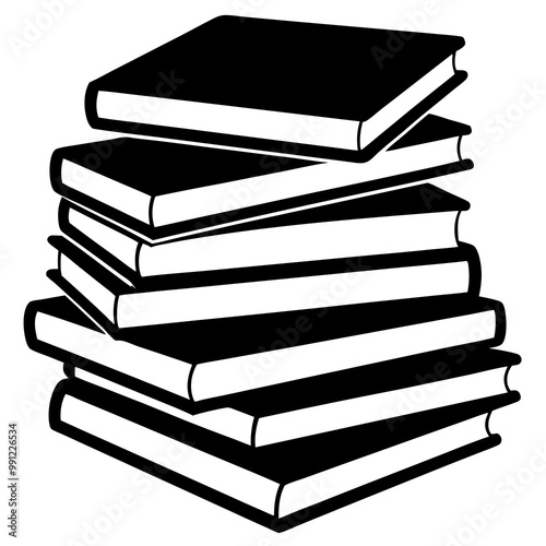 stacked books vector illustration