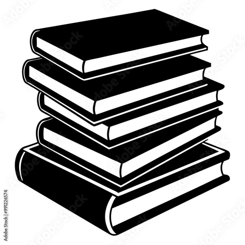 stacked books vector illustration
