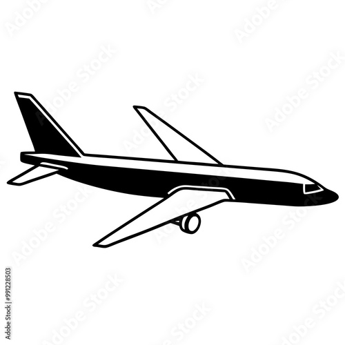 silhouette of a fighter jet with sharp sleek vector illustration 