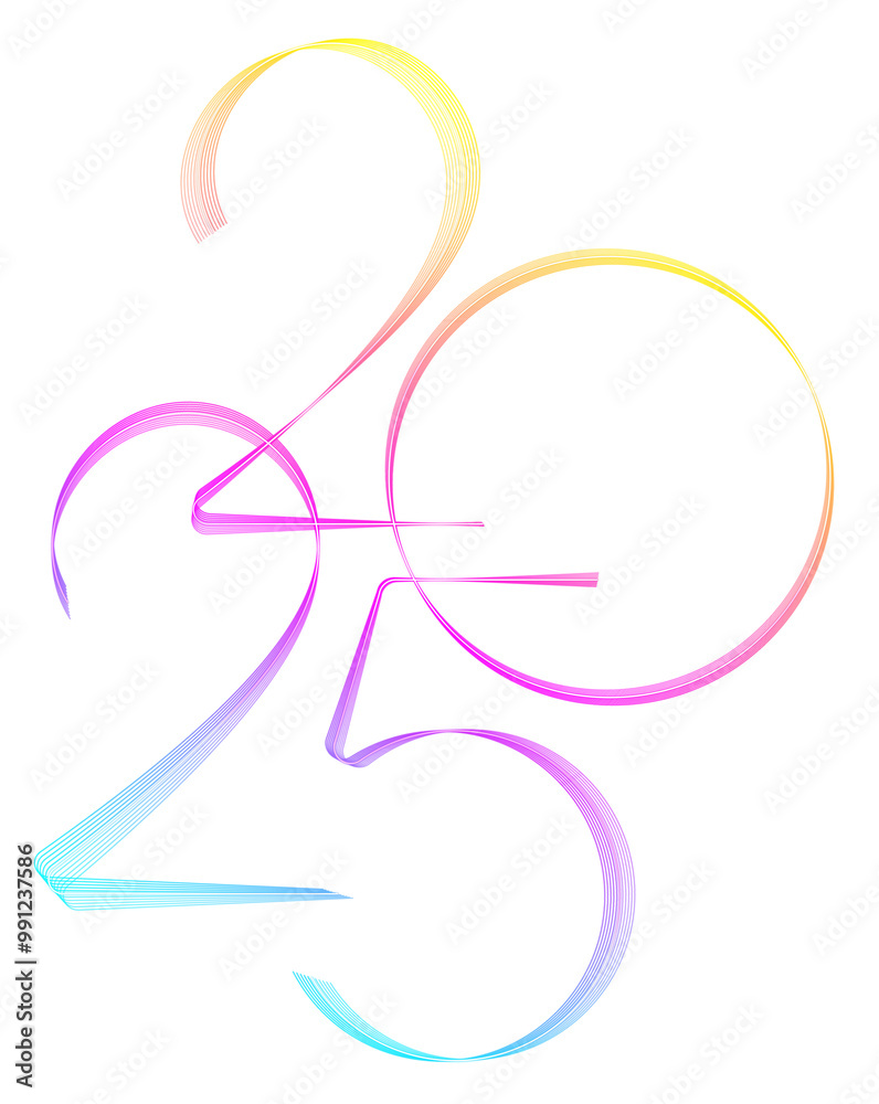 Obraz premium neon 2025 new year