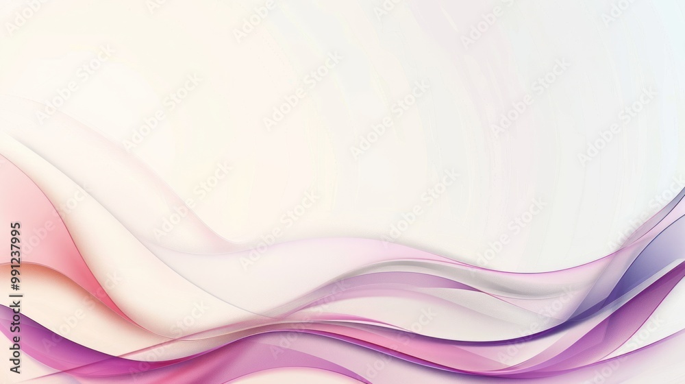 Abstract Purple and Pink Waves on White Background Abstract Purple and Pink Waves on White Background